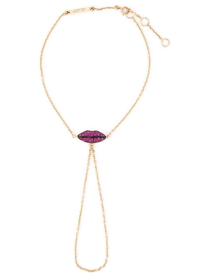 Delfina Delettrez Ruby Lips Motif Hand And Finger Bracelet