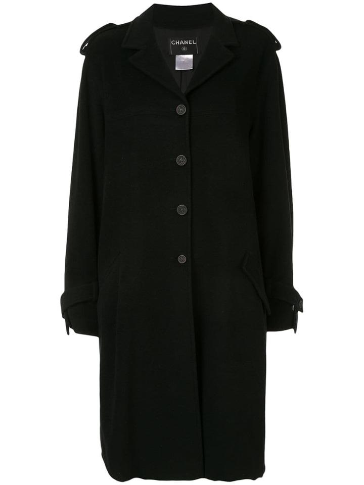 Chanel Pre-owned Long Sleeve Coat - Black
