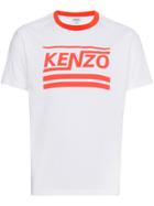 Kenzo Striped Logo T Shirt - White