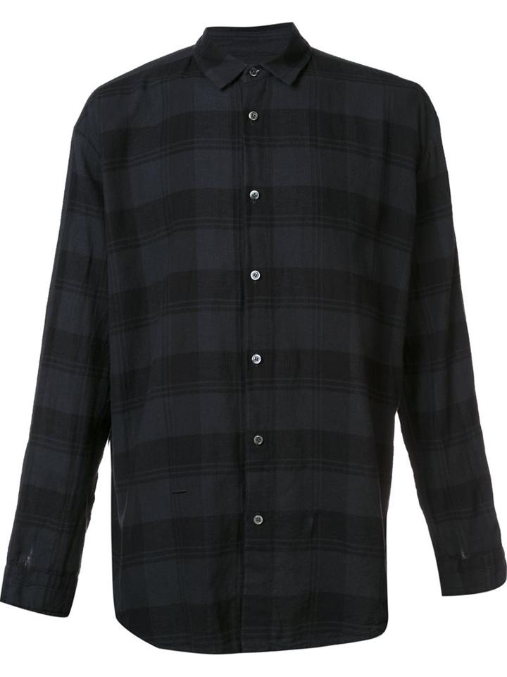 Robert Geller 'the Plaid' Shirt, Men's, Size: 50, Grey, Cotton