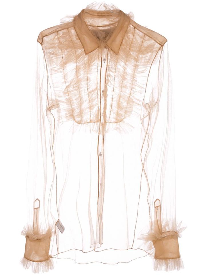 Viktor & Rolf Sheer Ruffled Blouse - Neutrals