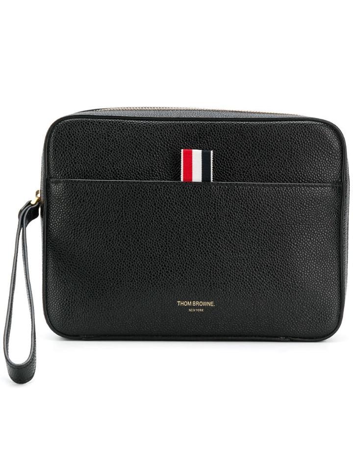 Thom Browne Textured Zip Pouch - Black