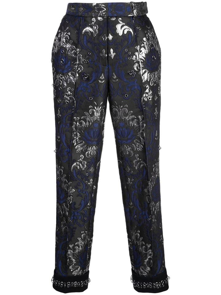Vera Wang Flock Print Trousers - Black