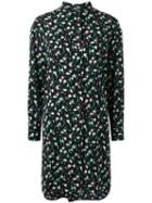Agnona - Floral Print Shirt Dress - Women - Silk/elastodiene - 36, Black, Silk/elastodiene