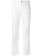 Ermanno Scervino - Floral Embroidered Jeans - Women - Cotton/polyester - 46, White, Cotton/polyester