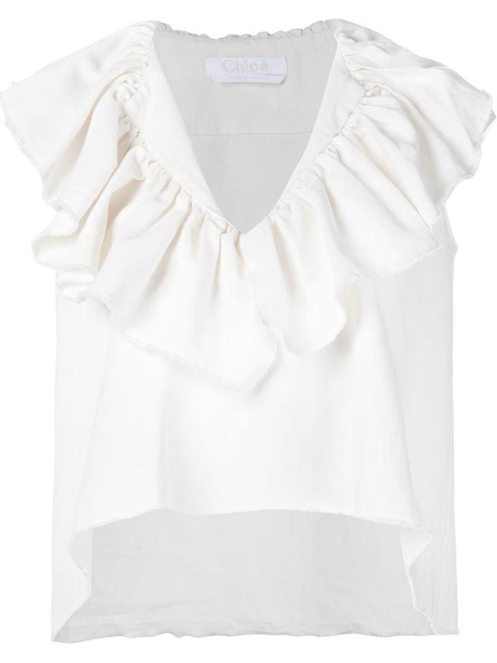 Chloé Ruffle Collar Sleeveless Top