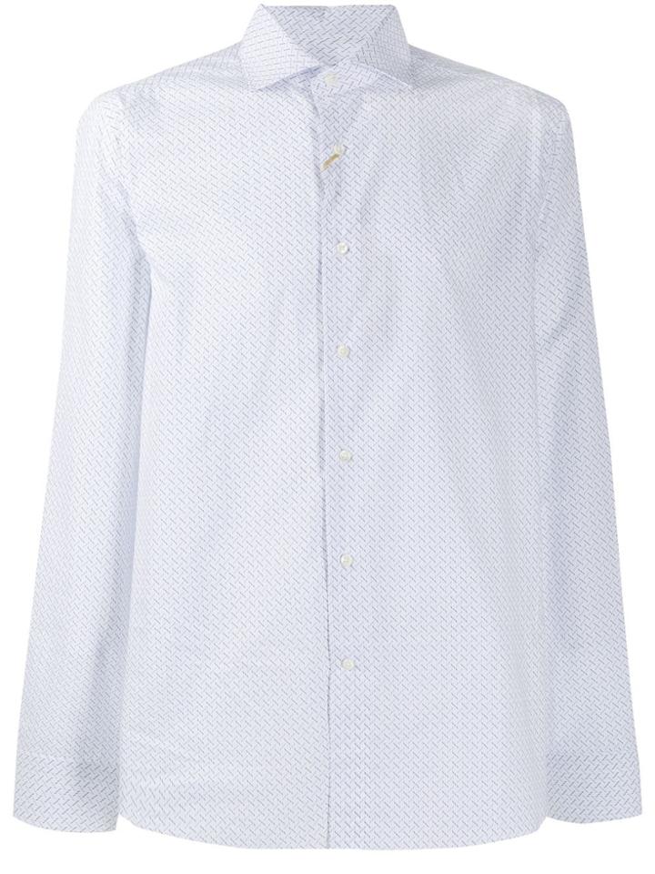 Canali Printed Formal Shirt - White