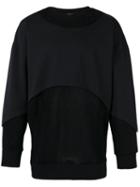Les Benjamins Layered Panel Sweatshirt, Men's, Size: Medium, Black, Cotton