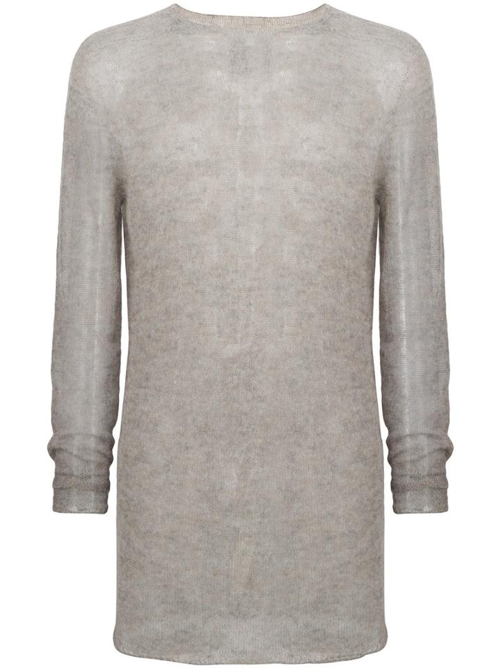 Rick Owens - Slash Neck Sweater - Men - Alpaca/polyimide - One Size, Grey, Alpaca/polyimide