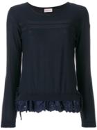Moncler Frill-trim Fitted Sweater - Blue