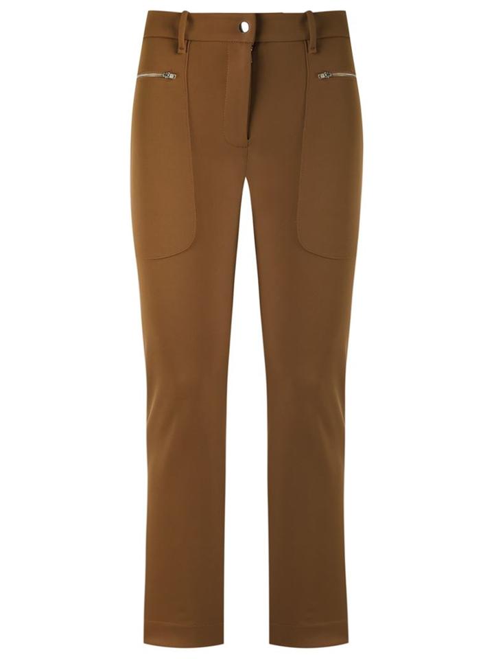 Gloria Coelho Side Pockets Trousers, Women's, Size: 42, Brown, Polyamide/spandex/elastane