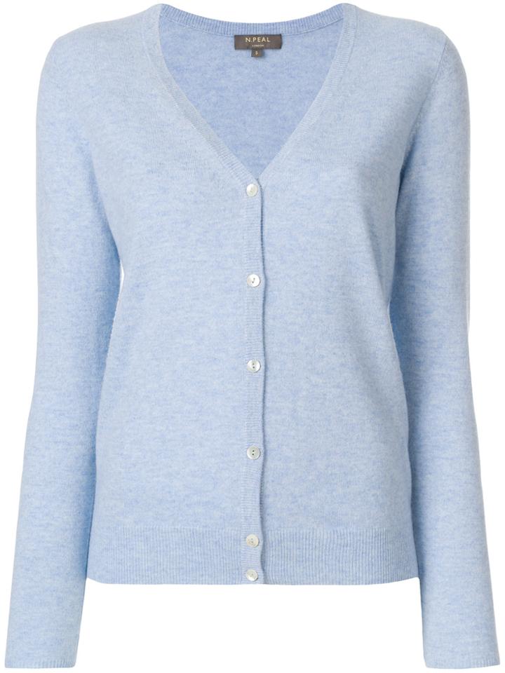 N.peal Cashmere V-neck Cardigan - Blue