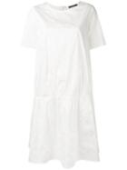 Odeeh Pleated Dress, Women's, Size: 38, White, Cotton/spandex/elastane