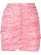 Attico Ruched Mini Skirt - Pink