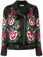 P.a.r.o.s.h. Embroidered Flower Jacket, Women's, Black, Polyester