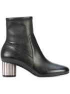 Salvatore Ferragamo Flower Heel Ankle Boots - Black