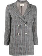 Jovonna Double Breasted Check Blazer - Grey