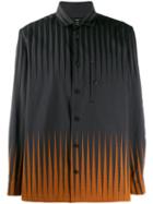 Issey Miyake Men Backgammon Stripe Shirt - Grey
