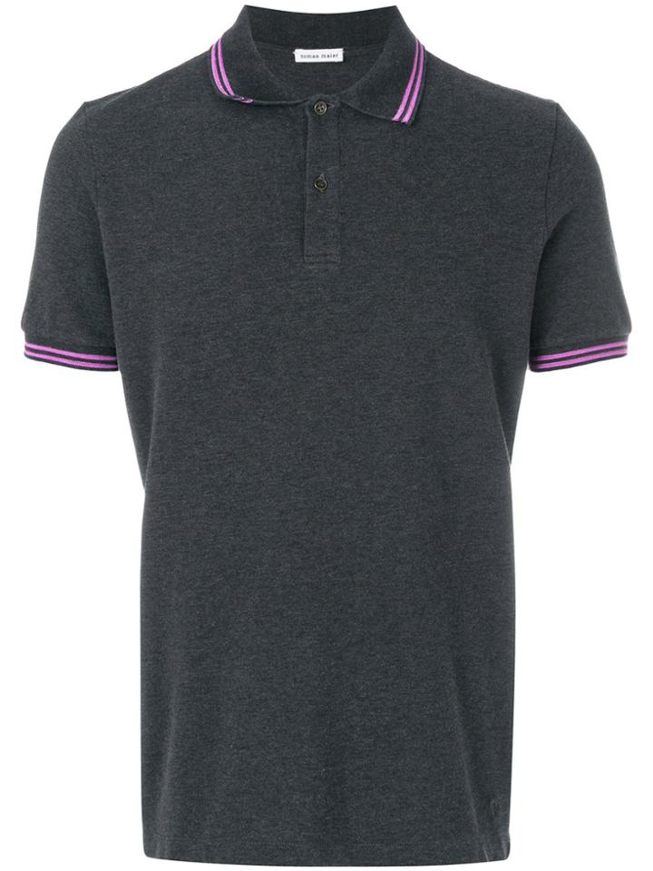 Tomas Maier Stripe Piquet Polo - Grey