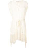Twin-set Macramé Tie Neck Top - Neutrals