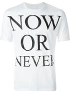 Neil Barrett Now Or Never T-shirt, Men's, Size: Small, White, Cotton
