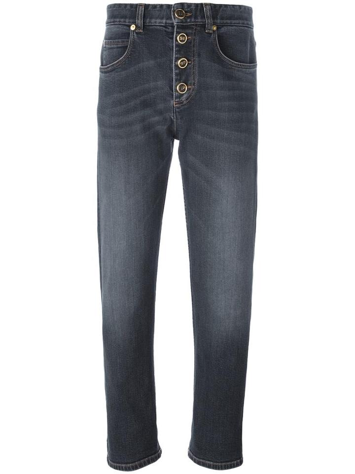 Sonia Rykiel Cropped Boyfriend Jeans, Women's, Size: 36, Black, Cotton/spandex/elastane