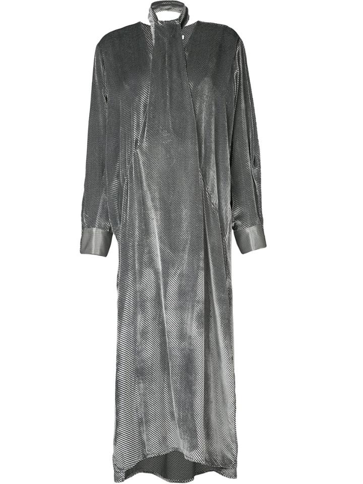 Christopher Esber Neck Tie Long Sleeved Dress - Metallic