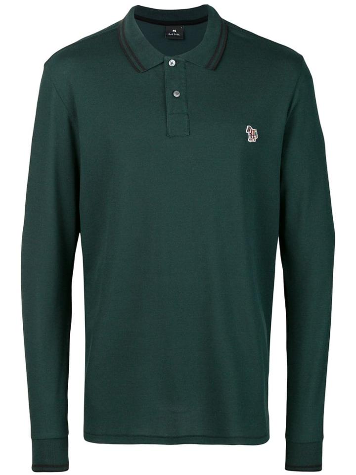 Ps By Paul Smith Longsleeved Polo Shirt - Green