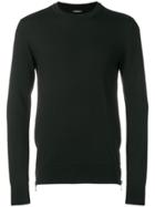 Balmain Zipped Fitted Sweater - Black