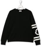 Moncler Kids Teen Striped Detail Sweatshirt - Black
