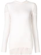 Adam Lippes Lace Shoulder Top, Women's, Size: Large, White, Cotton/nylon/viscose