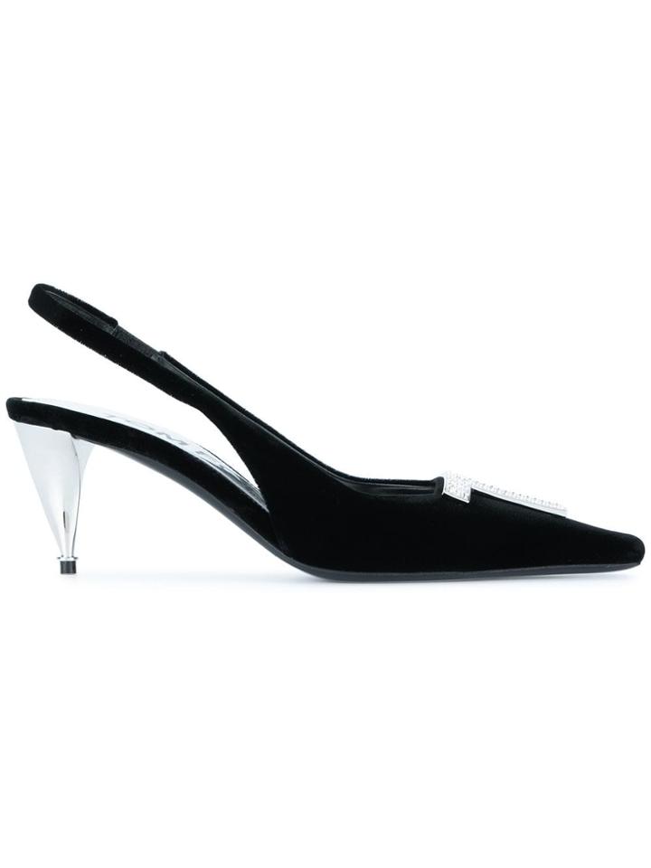 Tom Ford Tf Logo Slingback Pumps - Black