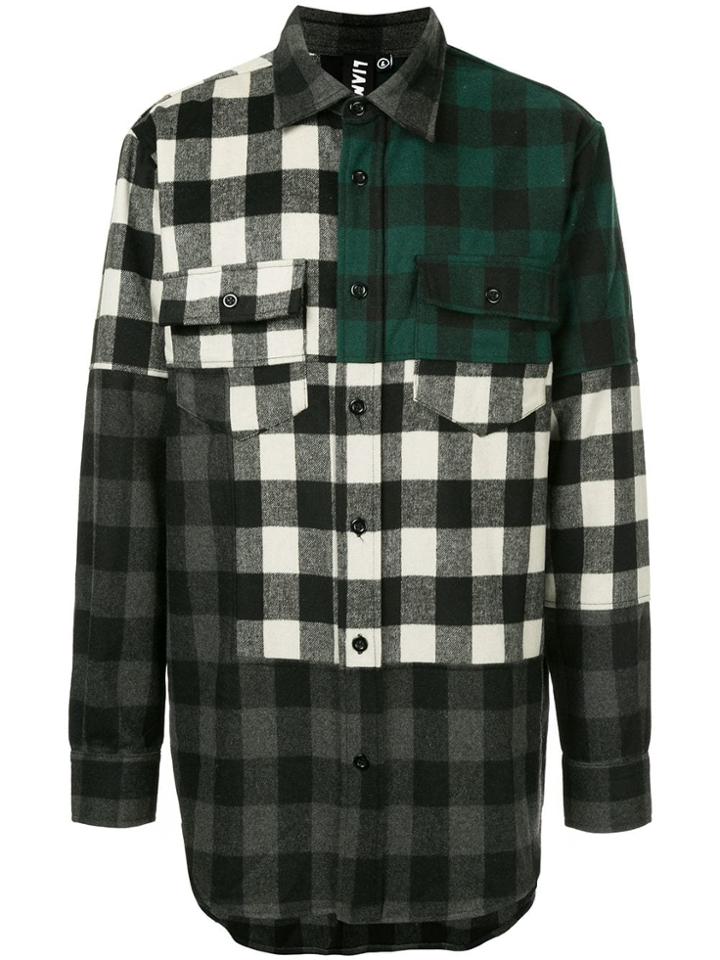 Liam Hodges Contrast Check Shirt - Multicolour