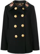 Dolce & Gabbana Double Breasted Military Coat - Black