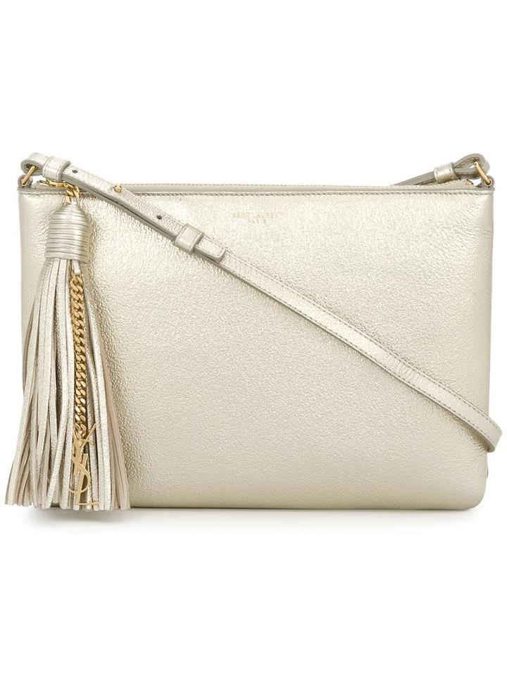 Saint Laurent 'teen' Crossbody Bag, Women's, Grey, Calf Leather