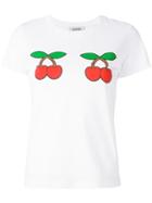 Yazbukey Cherry Print T-shirt, Women's, Size: Large, White, Cotton
