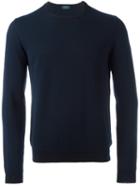 Zanone Crew Neck Pullover, Men's, Size: 56, Blue, Virgin Wool