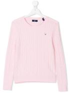Gant Kids Textured Slim Jumper - Pink & Purple