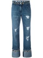 Blumarine Distressed Hoop Detail Jeans - Blue