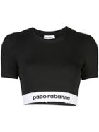 Paco Rabanne Logo Cropped Top - Black