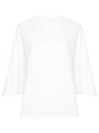 Toga Pulla Flared Sleeve Jersey Top - White