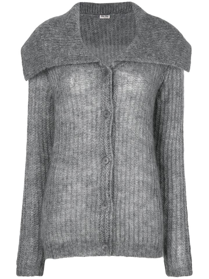 Miu Miu Front Button Cardigan - Grey
