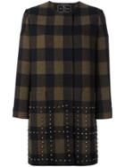 Etro Studded Checked Coat - Black