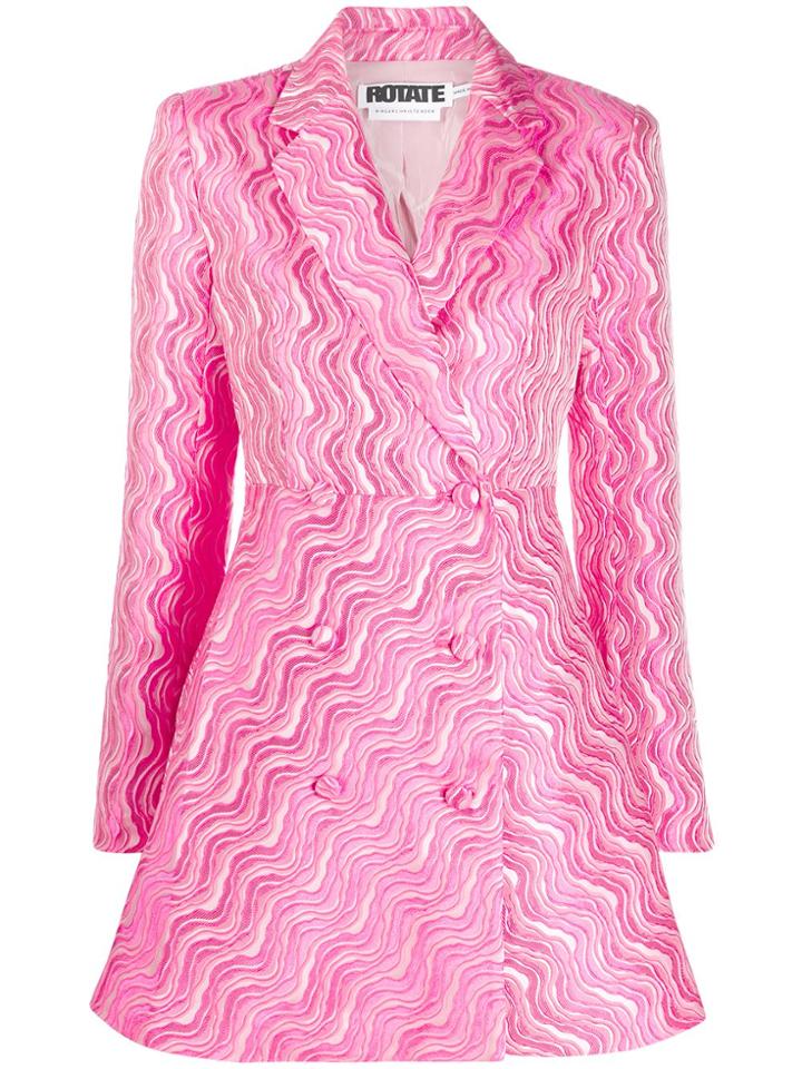 Rotate Abstract Print Double-breasted Dress - Pink