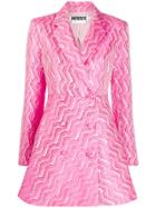 Rotate Abstract Print Double-breasted Dress - Pink