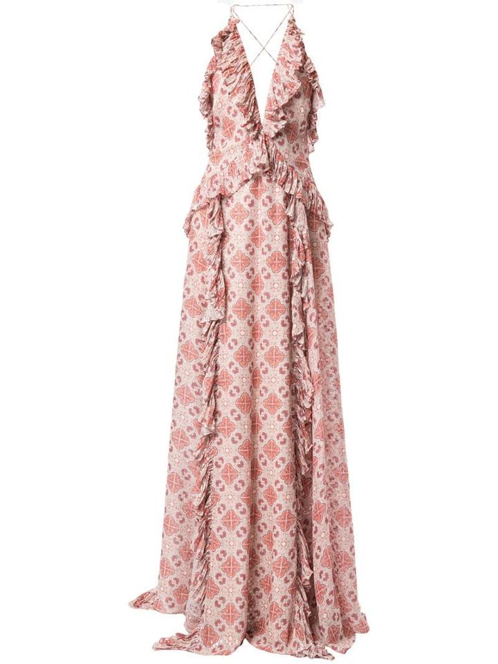 Jonathan Simkhai Pleated Ruffle Details Dress - Pink