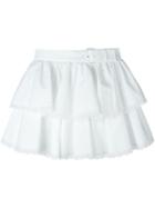 Alexander Mcqueen Tiered Mini Skirt, Women's, Size: 38, White, Cotton