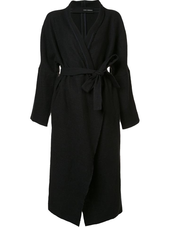 Isabel Benenato Long Belted Coat - Black