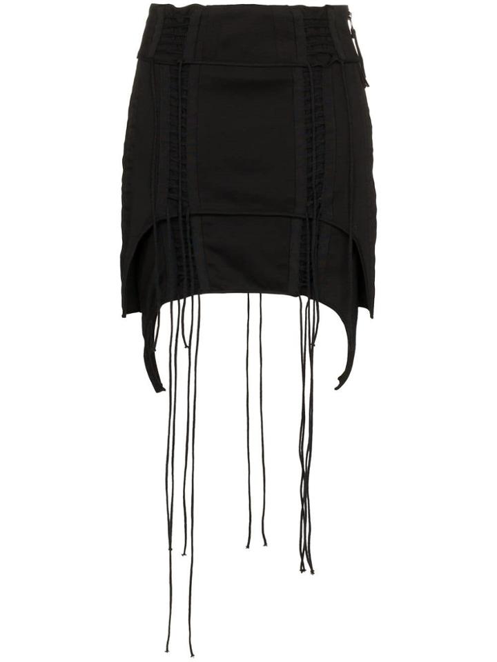 Helmut Lang Aviator Asymmetric Mini-skirt - Black