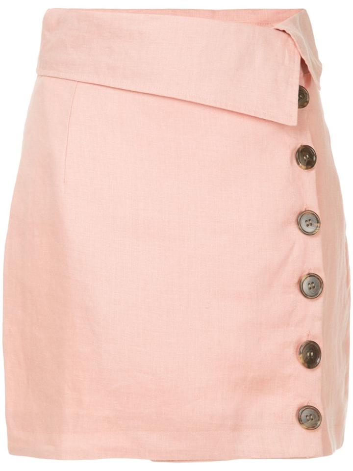 Suboo Buttoned Mini Skirt - Pink Sands